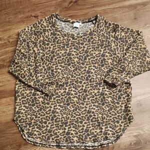 Mint Leopard Print Blouse - Brown and Black